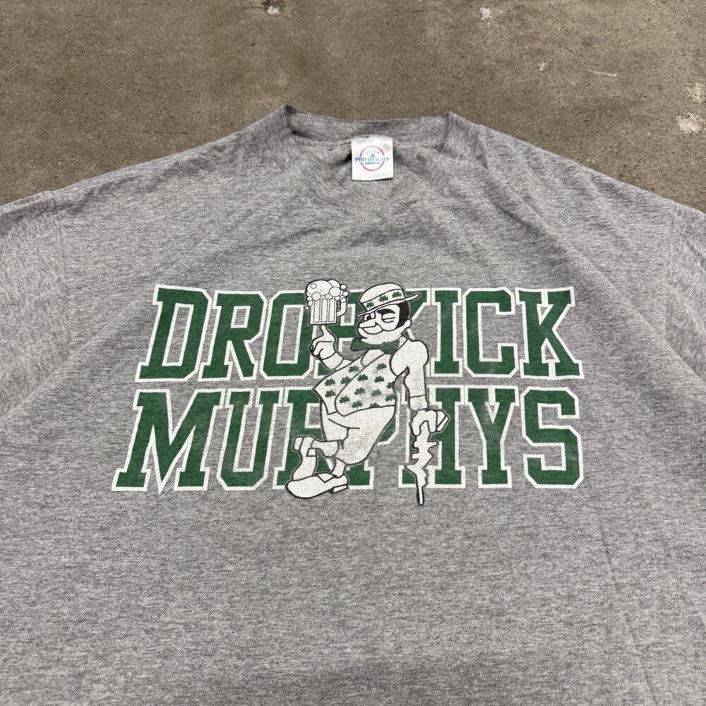 VINTAGE 90s DROPKICK MURPHYS BAND BOSTON CELTICS PUNK MUSIC T SHIRT LARGE - Picture 2 of 7